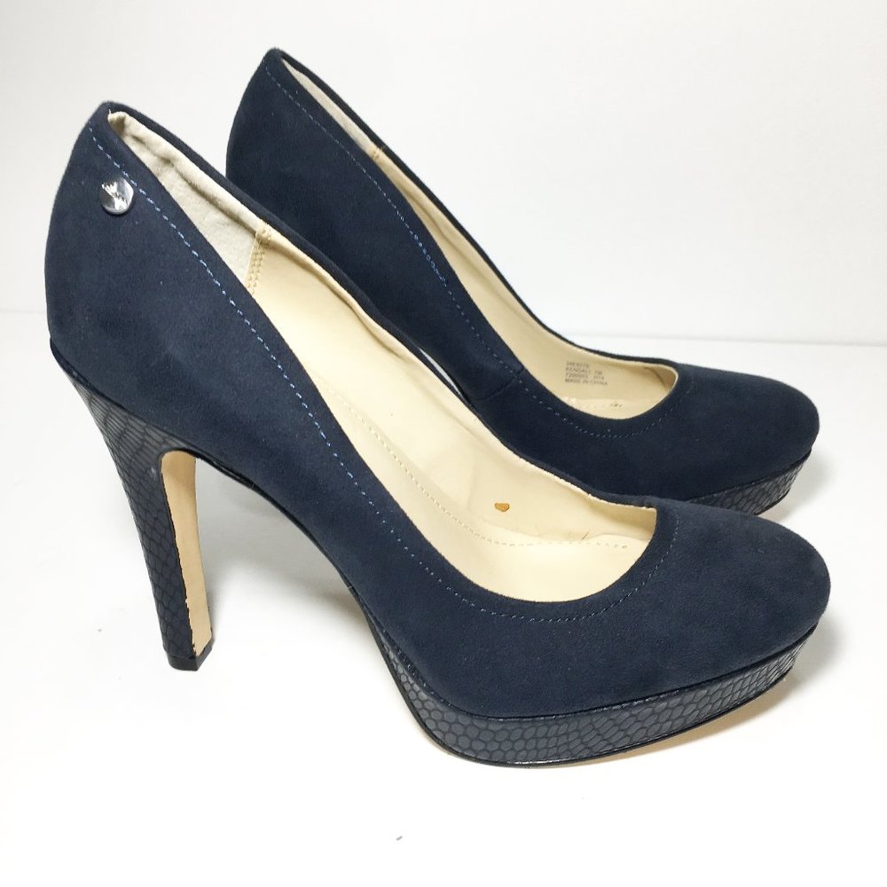 Calvin Klein Blue Suede Heels Size 7
